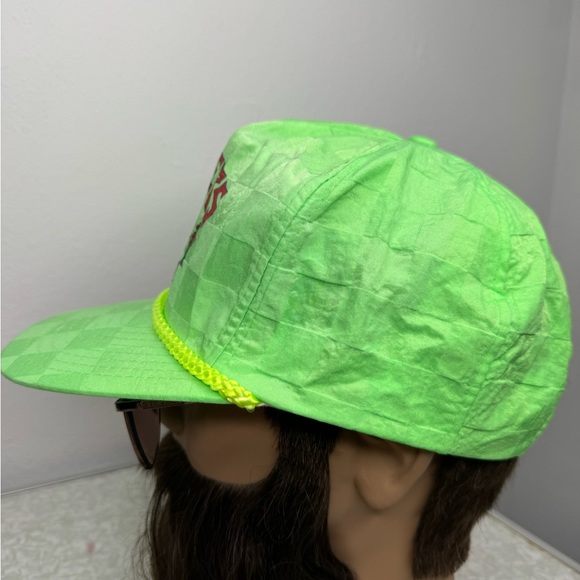 Vintage Timbers Pizza Green Neon Adjustable Zipper Strap Back Hat - Picture 6 of 10